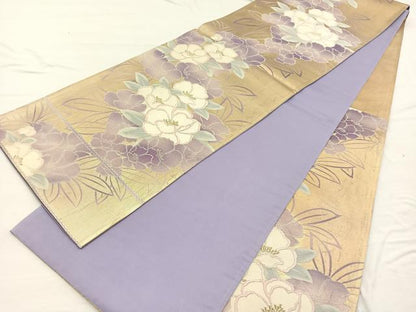 平和屋着物◎六通柄袋帯　唐織　牡丹　金銀糸　やまとオリジナル　正絹　逸品　BAAX0759hv