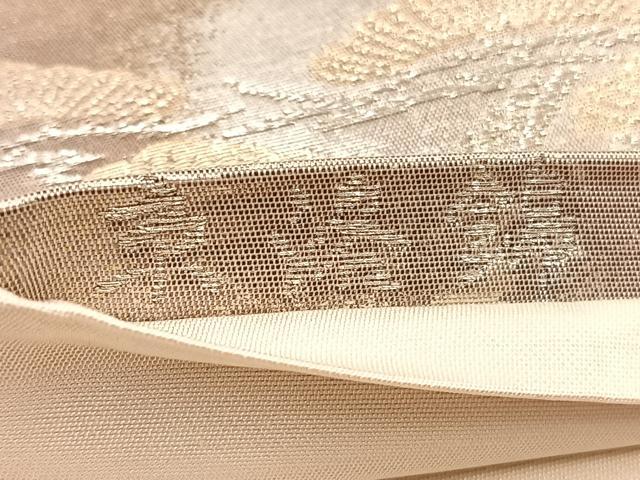 平和屋着物◎六通柄袋帯　京洛錦　尾長鳥浜松文　金銀糸　二重引箔　正絹　逸品　BAAX0766hv