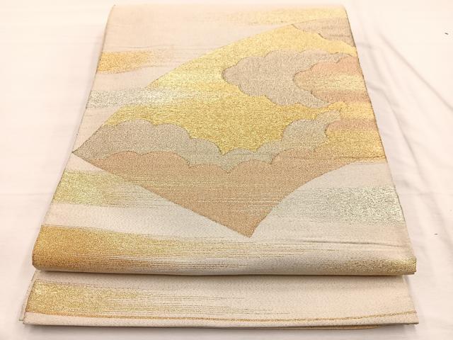 平和屋着物◎太鼓柄袋帯　綴れ　地紙雲重ね文　金銀糸　正絹　逸品　BAAX0782hv
