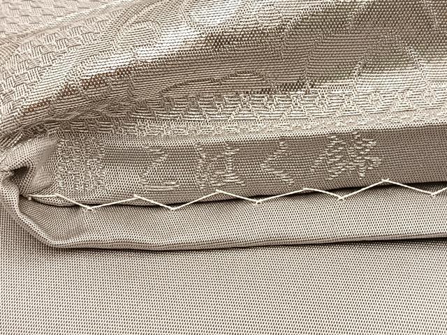 平和屋着物◎西陣　服部織物謹製　六通柄袋帯　こはく錦　亀甲花文　銀糸　正絹　逸品　BAAX0808hv