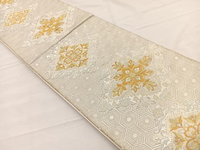 平和屋着物◎六通柄袋帯　花菱文　金銀糸　正絹　逸品　BAAX0811hv