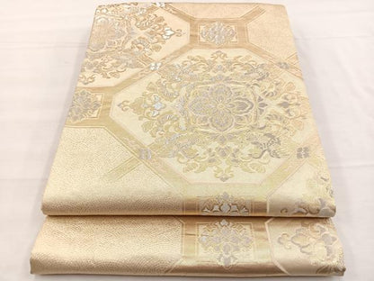 平和屋着物◎西陣　吉啓織物謹製　両面　全通柄袋帯　鳳凰蜀江花文　金銀糸　証紙付き　正絹　逸品　BAAX0813hv