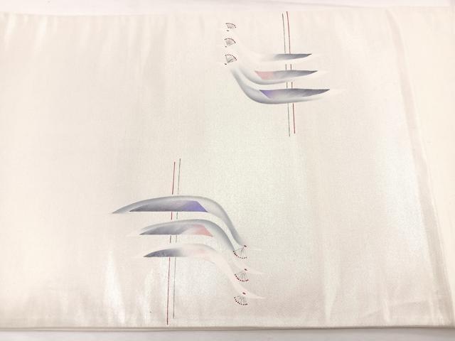 平和屋着物◎太鼓柄袋帯　手描き　群鶴　正絹　逸品　BAAX0814hv