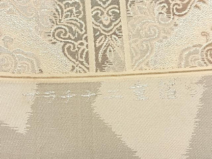 平和屋着物◎西陣　六通柄袋帯　格天井花文　プラチナ二重箔　正絹　逸品　BAAX0815hv