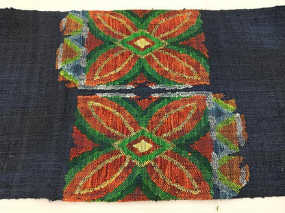 平和屋着物◎八寸名古屋帯　紬地　草花文　正絹　逸品　BAAX0840hv