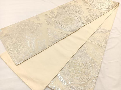 平和屋着物◎西陣　六通柄袋帯　飾花文　金銀糸　正絹　逸品　BAAX0852hv