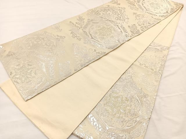 平和屋着物◎西陣　六通柄袋帯　飾花文　金銀糸　正絹　逸品　BAAX0852hv