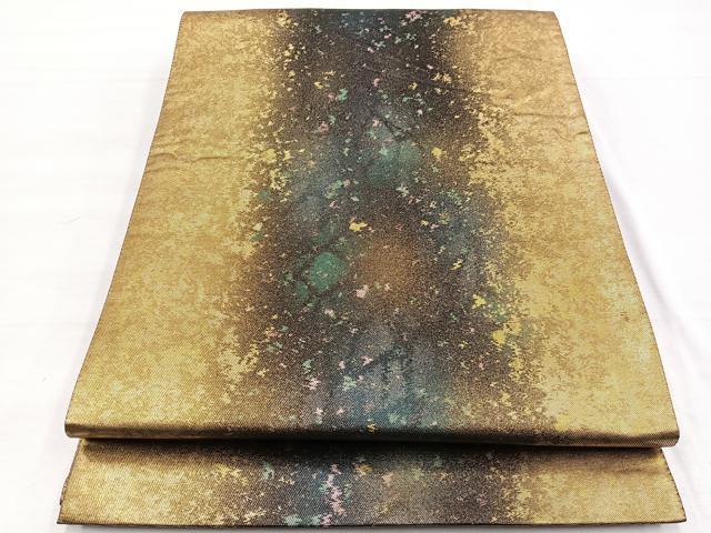 平和屋着物◎六通柄袋帯 霞文 金糸 引箔 正絹 逸品 BAAX0865hv