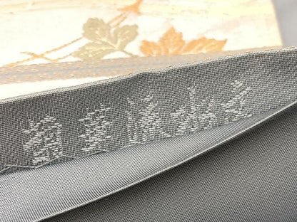 平和屋着物◎六通柄袋帯 みかげ錦 菊葉流水文 金銀糸 引箔 正絹 逸品 BAAX0879hv