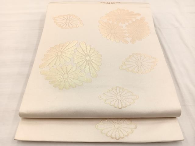 平和屋着物◎全通柄袋帯 花菱丸文 金糸 正絹 逸品 BAAX0910hv