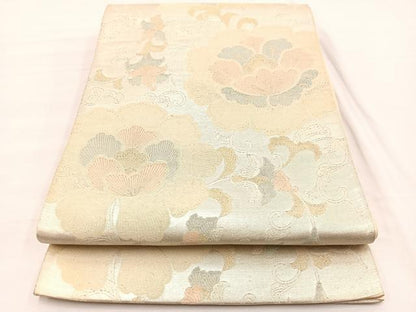 平和屋着物◎六通柄袋帯 更紗花文 金銀糸 正絹 逸品 BAAX0932hv