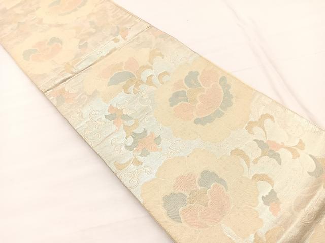 平和屋着物◎六通柄袋帯 更紗花文 金銀糸 正絹 逸品 BAAX0932hv