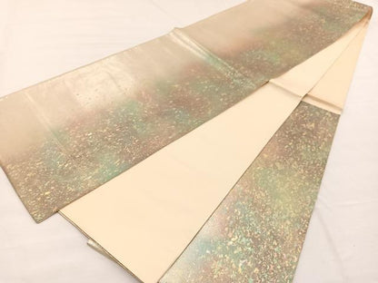 平和屋着物◎六通柄袋帯 箔散らし文様 金銀糸 引箔 正絹 逸品 BAAX0935hv