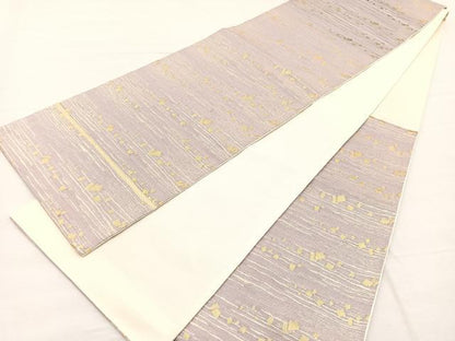 平和屋着物◎六通柄袋帯 箔散らし文様 金糸 正絹 逸品 BAAX0969hv