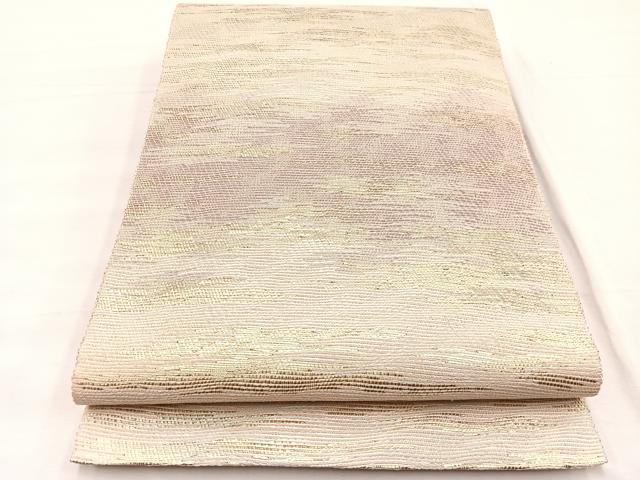 平和屋着物◎全通柄袋帯 霞文 金糸 正絹 逸品 BAAX0984hv