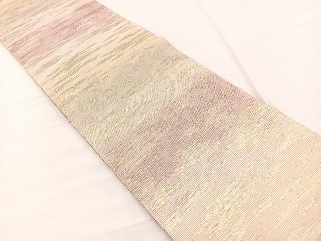 平和屋着物◎全通柄袋帯 霞文 金糸 正絹 逸品 BAAX0984hv
