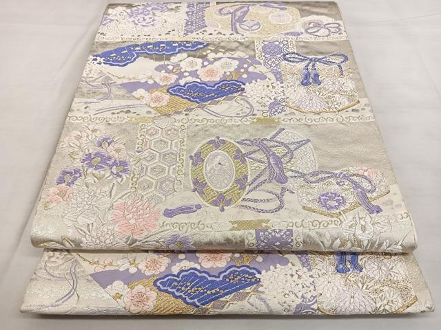 平和屋着物◎西陣 とみや織物謹製 六通柄袋帯 唐織 平安好み 器物