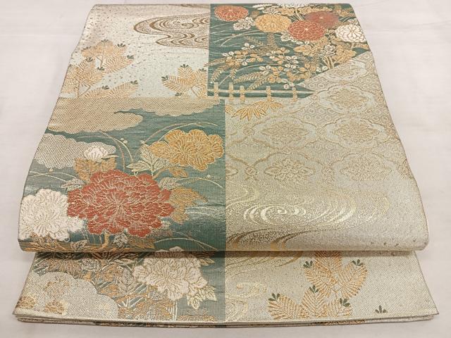 平和屋着物◎九百佐賀錦　六通柄袋帯　蒔絵　金糸　正絹　逸品　BAAX1029qw