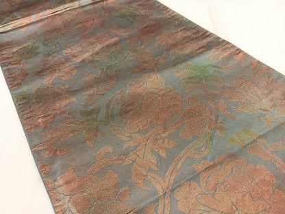 平和屋着物◎六通柄袋帯　花唐草文　正絹　逸品　BAAX1051qw