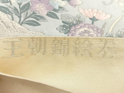 平和屋着物◎六通柄袋帯　唐織　九百錦　王朝錦絵巻　プラチナ箔　正絹　逸品　BAAX1052qw