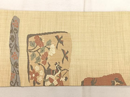 平和屋着物◎九寸名古屋帯 狩猟文 正絹 逸品 BAAX1073qw