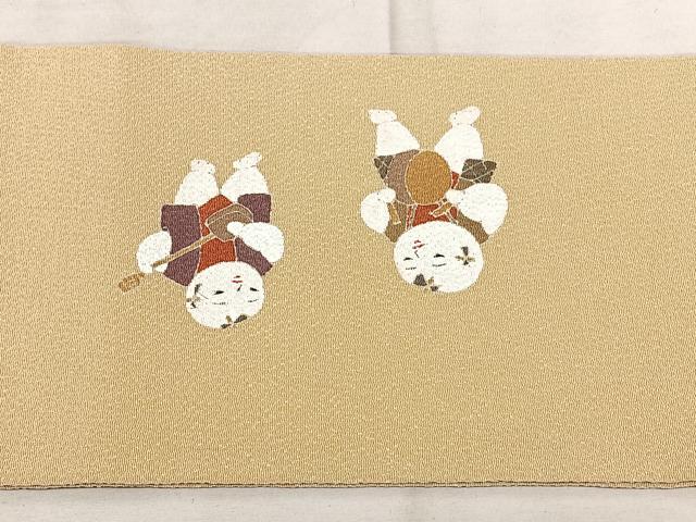平和屋着物◎九寸名古屋帯 唐子 正絹 逸品 BAAX1075qw