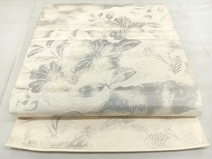 平和屋着物◎六通柄袋帯　草花文　正絹　逸品　BAAX1090qw