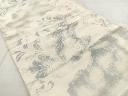 平和屋着物◎六通柄袋帯　草花文　正絹　逸品　BAAX1090qw