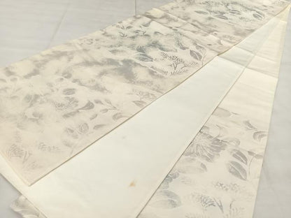 平和屋着物◎六通柄袋帯　草花文　正絹　逸品　BAAX1090qw