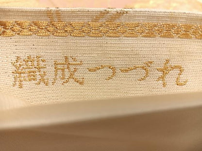平和屋着物◎六通柄袋帯　織成つづれ　道長花鳥文　金糸　正絹　逸品　BAAX1101qw