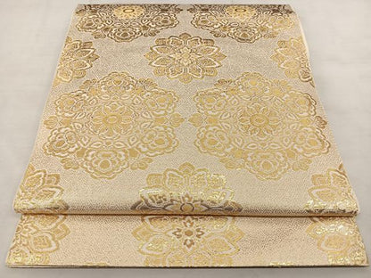 平和屋着物◎六通柄　本袋帯　正倉院花文　金糸　正絹　逸品　BAAX1113qw