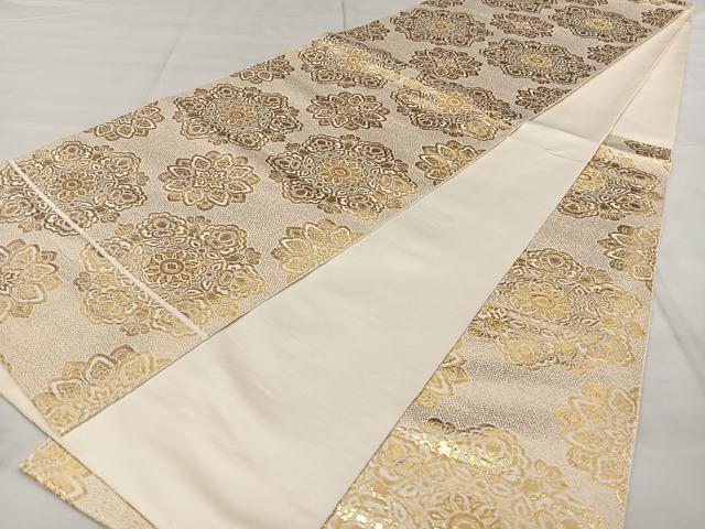 平和屋着物◎六通柄　本袋帯　正倉院花文　金糸　正絹　逸品　BAAX1113qw