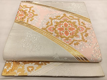 平和屋着物◎六通柄袋帯　唐織　正倉院花文　金銀糸　正絹　逸品　BAAX1125qw