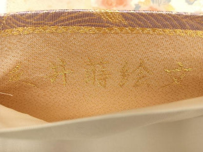 平和屋着物◎六通柄袋帯　唐織　　天井蒔絵文　金銀糸　引箔　正絹　逸品　BAAX1141qw