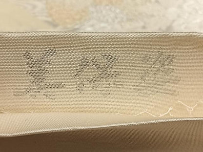平和屋着物◎全通柄袋帯　唐織　美保姿　地紙花鳥文　金銀糸　正絹　逸品　BAAX1149qw