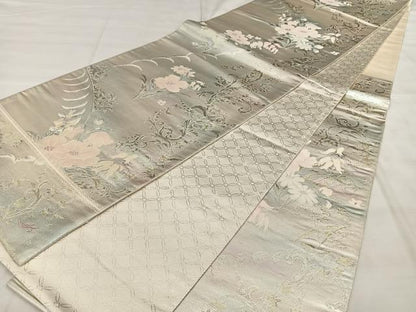 平和屋着物◎六通柄袋帯　草花文　金銀糸　正絹　逸品　BAAX1163qw