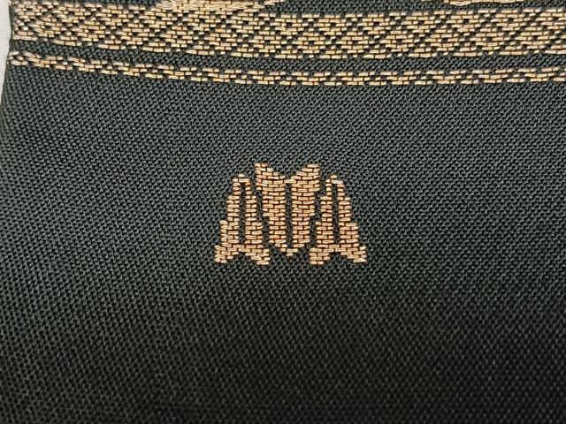 平和屋着物◎六通柄　本袋帯　唐織　花唐草文　黒地　金糸　正絹　逸品　BAAX1166qw