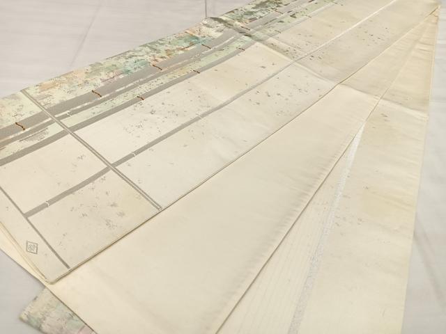平和屋着物◎六通柄袋帯　手織　竹間道　金銀糸　引箔　正絹　逸品　BAAX1177qw