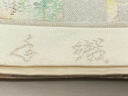 平和屋着物◎六通柄袋帯　手織　竹間道　金銀糸　引箔　正絹　逸品　BAAX1177qw