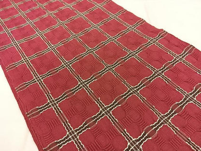 平和屋着物◎八寸名古屋帯　格子　綿　逸品　BAAX1192qw