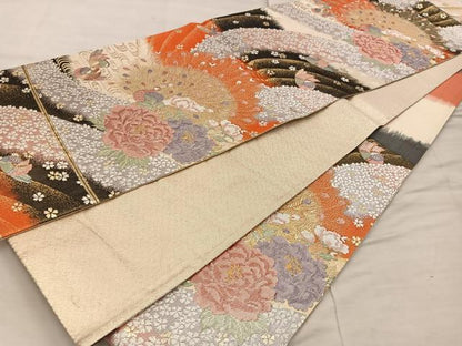 平和屋着物◎九寸佐賀錦 六通柄袋帯 慶長 正絹 逸品 BAAX1223mz