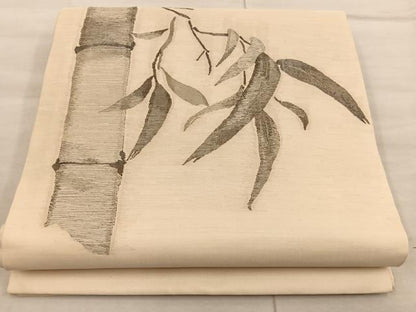 平和屋着物◎九寸開き名古屋帯 すくい織 笹竹文 正絹 逸品 BAAX1242mz