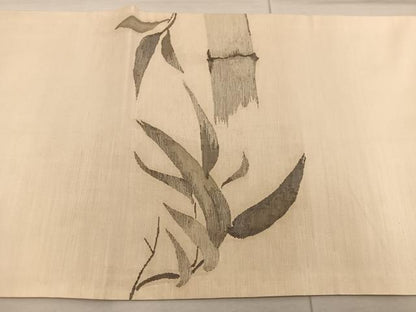 平和屋着物◎九寸開き名古屋帯 すくい織 笹竹文 正絹 逸品 BAAX1242mz