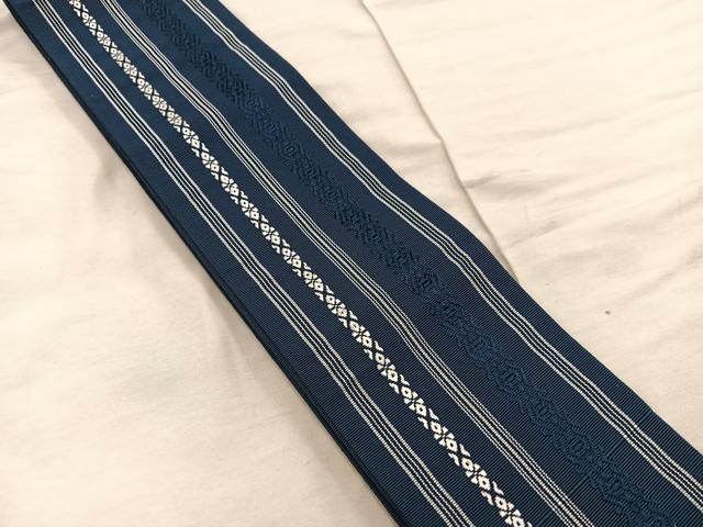 平和屋着物◎男性 本場筑前博多織 角帯 献上 正絹 逸品 BAAX1251mz