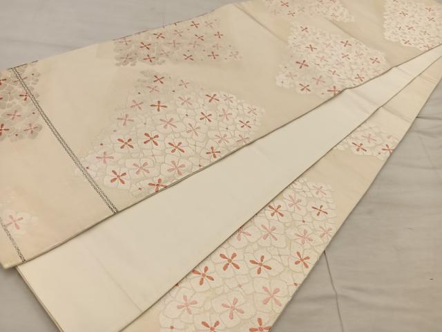 平和屋着物◎六通柄袋帯 唐織 草花文 正絹 逸品 BAAX1270mz
