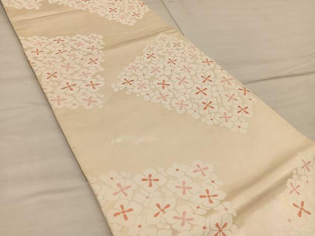 平和屋着物◎六通柄袋帯 唐織 草花文 正絹 逸品 BAAX1270mz