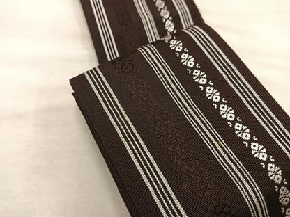 平和屋着物◎男性 本場筑前博多織 角帯 献上 証紙付き 正絹 逸品 BAAX1293mz