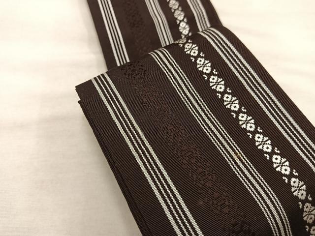 平和屋着物◎男性 本場筑前博多織 角帯 献上 証紙付き 正絹 逸品 BAAX1293mz