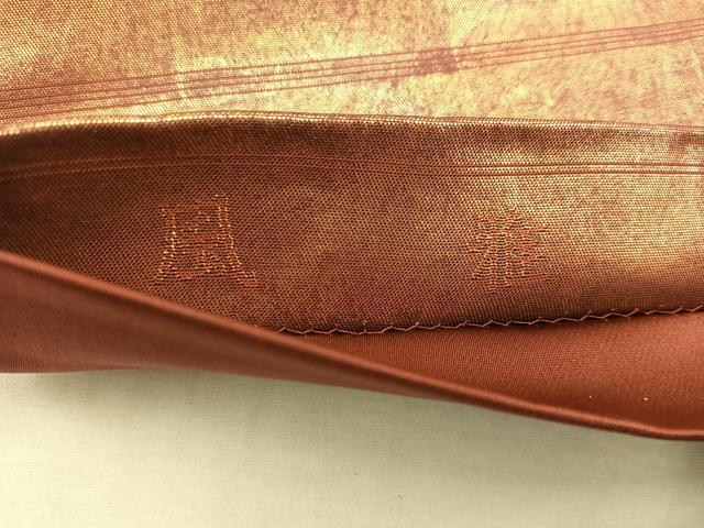 平和屋着物◎太鼓柄袋帯　唐織　風雅　引箔　正絹　逸品　BAAX1303mz