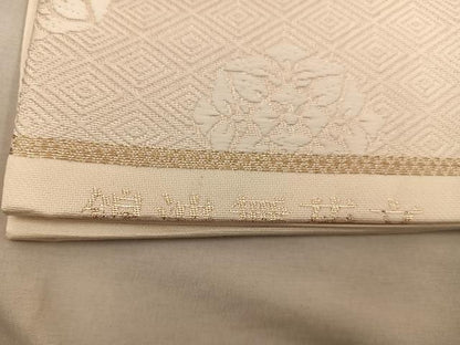 平和屋着物◎六通柄袋帯　錦波舞花文　金糸　正絹　逸品　BAAX1312mz